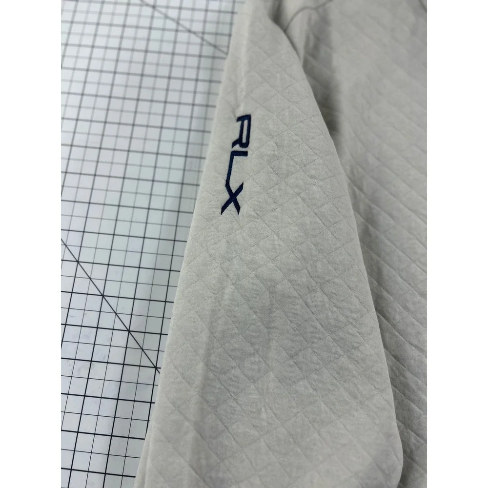 RLX RSM Golf Ralph Lauren Quarter Zip Pullover Men's Size Large Beige Quilted